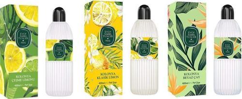 Kolonya Çeşme Limonu, Klasik Limon ve Beyaz Çay Pet Şişe 400 ml
