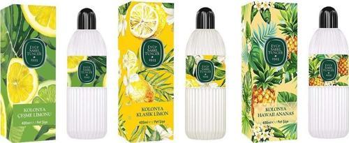 Kolonya Çeşme Limonu, Klasik Limon ve Hawaii Ananas Pet Şişe 400 ml