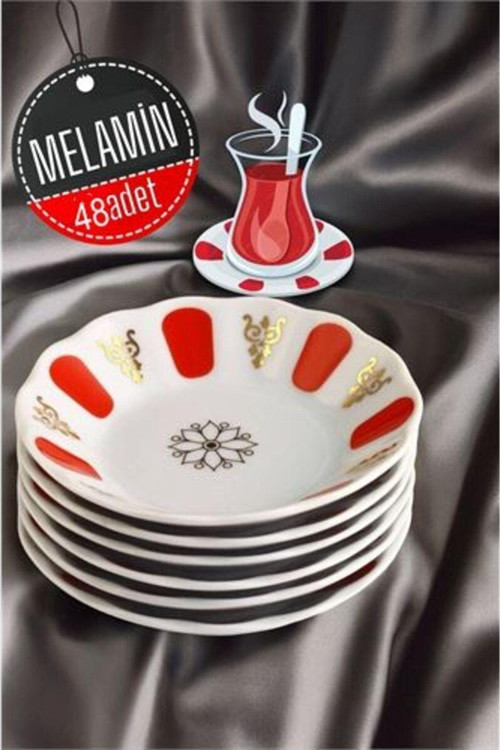 48 Adet Melamin Çay Tabağı 717973 Toptan Paket