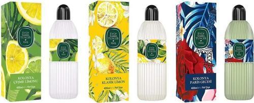 Kolonya Çeşme Limonu, Klasik Limon ve Paris Gecesi Pet Şişe 400 ml