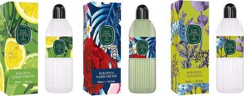 Kolonya Çeşme Limonu, Paris Gecesi ve Lavanta Pet Şişe 400 ml