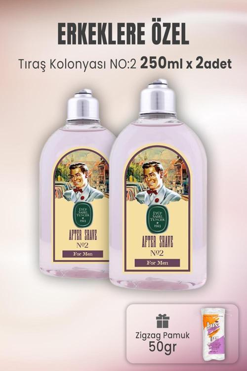 Tıraş Kolonyası No 2 x 2 Adet ve Zigzag Pamuk 50 gr