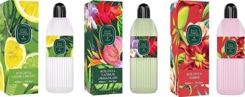 Kolonya Çeşme Limonu, Yağmur Ormanları ve Amber Pet Şişe 400 ml