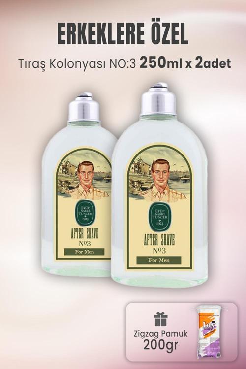 Tıraş Kolonyası No 3 x 2 Adet ve Zigzag Pamuk 200 gr