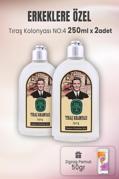 Tıraş Kolonyası No: 4 x 2 Adet ve Zigzag Pamuk 50 gr