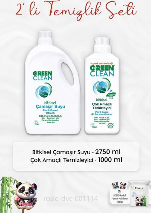 Çamaşır Suyu 2750 ml, Çok Amaçlı Temizleyici 1 lt ve ROSIE