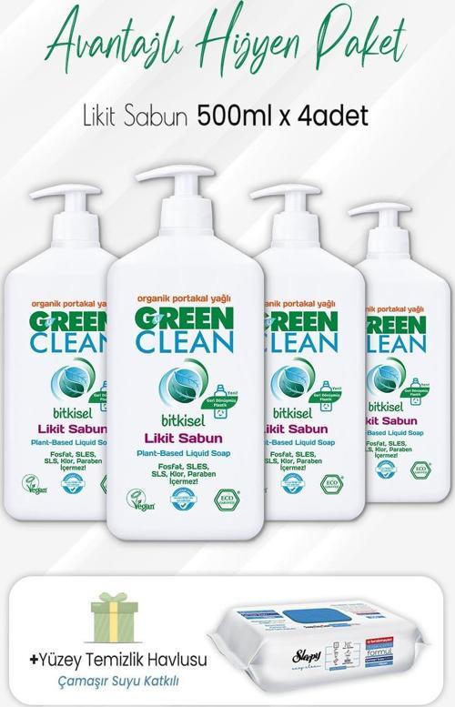 Likit Sabun 500 ml x 4 Adet ve Çamaşır Sulu Yüzey 100' lü