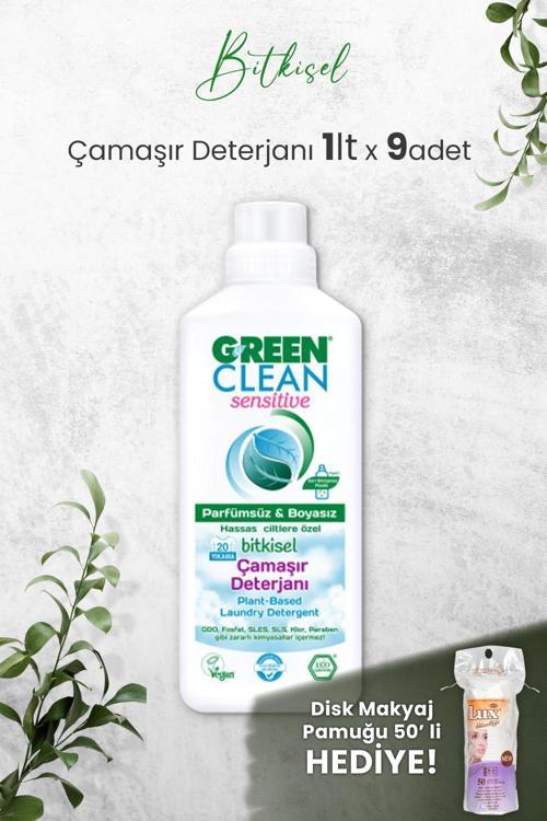 Sensıtıve Kokusuz Çamaşır Deterjanı 1 L x 9 Adet ve Hediyeli