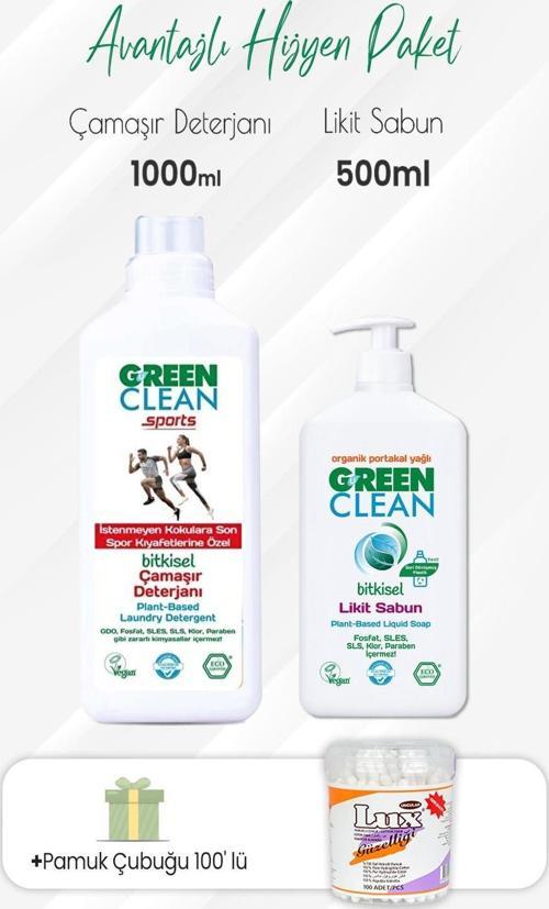 Sports Çamaşır Deterjanı,Likit Sabun 500 ml ve Pamuk Çubuğu