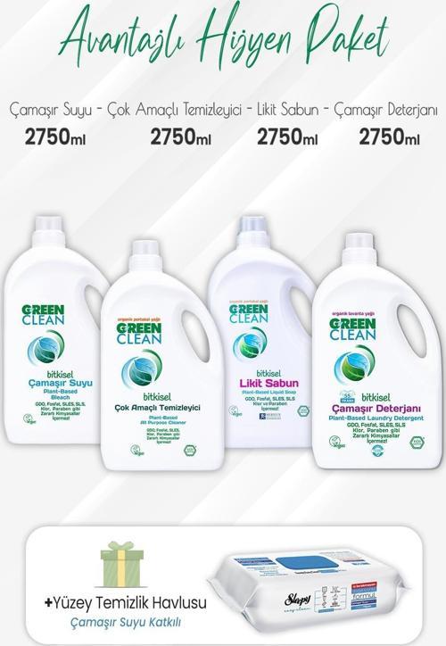 Temizlik Hiyjen Seti 2750 ml ve Çamaşır Sulu Yüzey 100' lü