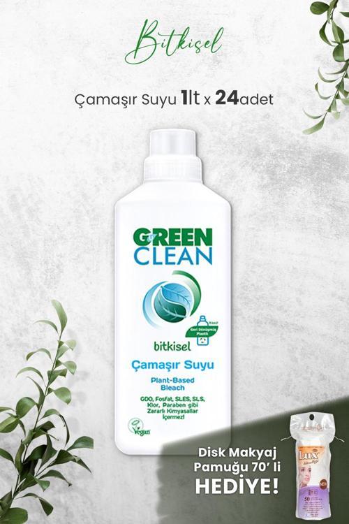 U Green Clean Bitkisel Çamaşır Suyu 1 L x 24 Adet ve Hediyeli