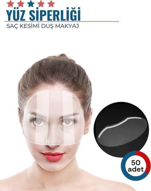 50 Adet Saç Kesimi Duş Makyaj Yüz Koruma Siperliği 716414