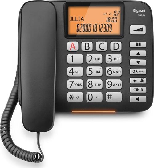 DL580 Siyah Ekranlı Masa Üstü Telefon Caller ID Handsfree