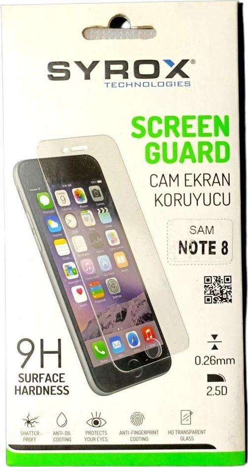 Samsung Note 8 Ekran Koruyucu Cam Syrox