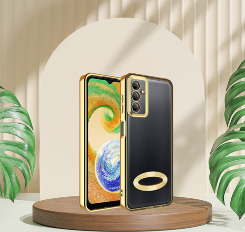 SAMSUNG A24 YANLARI RENKLİ LENS KORUMALI LOGO GÖSTEREN MEGA KILIF GOLD