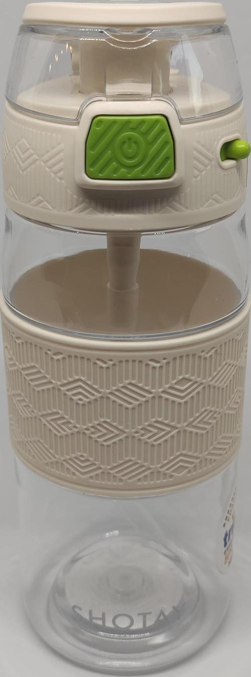 ST-7202 600ML Tritan Beyaz Şeffaf Matara Taşıma Aparatlı