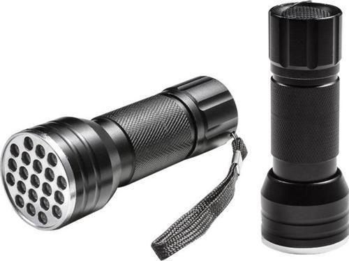 UV IŞINLI 21 LEDLİ 10 CM METAL KASA PİLLİ EL FENERİ 330947