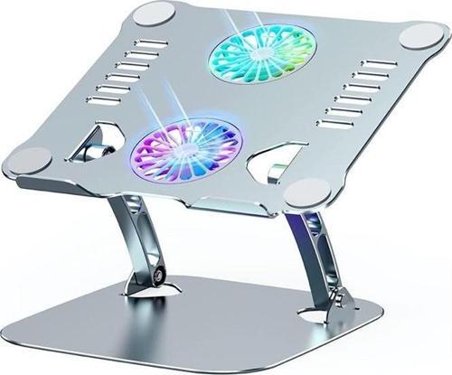 Dyt-801 Silver Alüminyum Usb RGB Çift Fanlı Ayarlanabilir 15.9 Notebook Stand V4.0