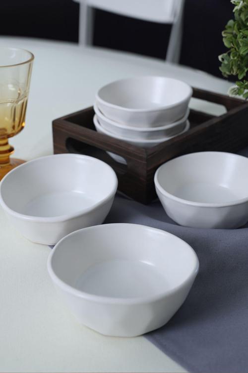 Mat Beyaz Kristal Çerezlik / Sosluk 12 Cm 6 Adet 022