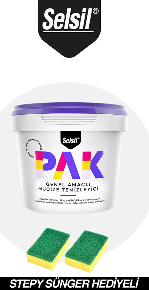 Pak Genel Amaçlı Mucize Temizleyici Krem 500gr + STEPY SÜNGER HEDİYELİ