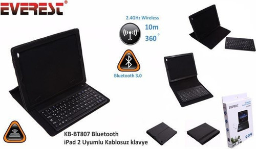 KB-BT807 Bluetooth iPad 2 Uyumlu Q Multimedia Kablosuz klavye