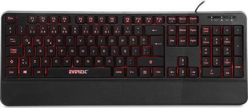 KB-R61 BRIGHT Siyah USB 3 Renk Aydınlatmalı Q Sabit Bilek Destekli Multimedia Klavye