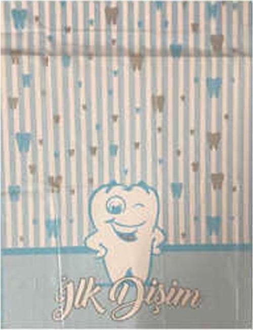 Diş Buğdayı Masa Örtüsü İlk Dişim Yazılı 120X180 CM  Mavi