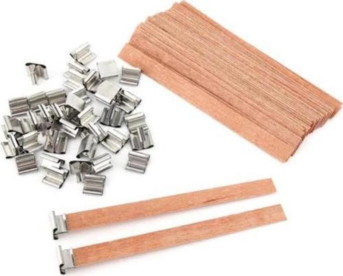 Ahşap Mum Fitili  Soya Fitili Bardak Mum Fitili (10 Adet)