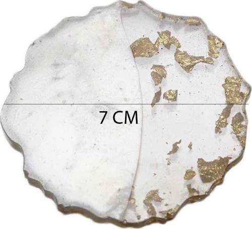 Epoksi Magnet Tırtıklı  Varaklı Yarısı Şeffaf  7 CM  (10 Adet)   Altın