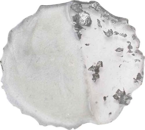 Epoksi Magnet Tırtıklı  Varaklı Yarısı Şeffaf  7 CM  (10 Adet)   Gümüş