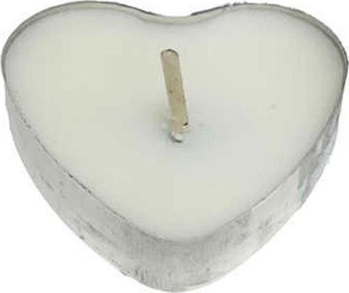 Kalp Tealight Mum Kalp Modeli (50 Adet)  Beyaz