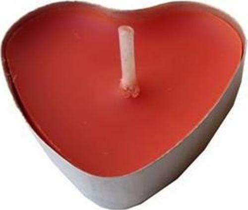 Kalp Tealight Mum Kalp Modeli (50 Adet)  Kırmızı