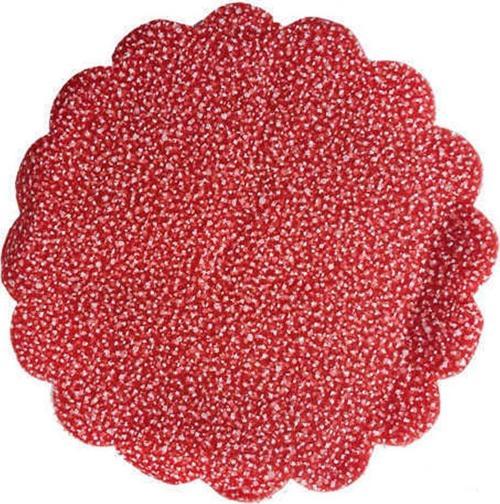 Karlı Organze Hazır Kesilmiş Tül 22 Cm (100 Adet)  Kırmızı