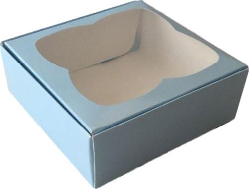 Çerçeveli Karton Kutu 8X8X3 CM (50 Adet)  Mavi