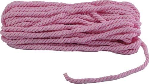 Kordon İp Sarmanlı Kalın 5 Mm Örgü İp (50 Metre)  Pembe