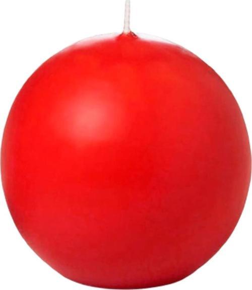 Dekoratif Top Mum Küre Yuvarlak Mum  Soft Renk 8 CM  Kırmızı