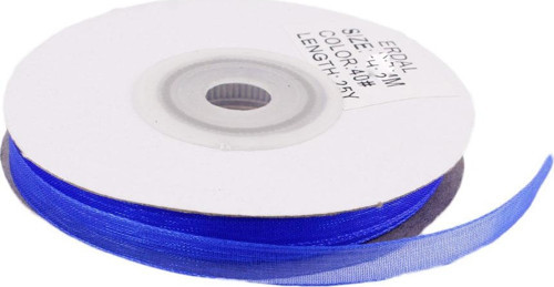 Organze Kurdele 6 MM (22 Metre) Saks Mavi