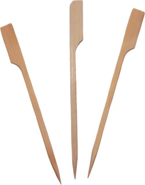 Özel Ahşap Yassı Saplı Çöp Şiş Çubuğu 20 CM (100 Adet)