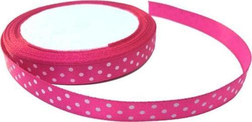 Saten Kurdele Puantiyeli  Benekli Kurdele 1 CM (10 Metre)  Fuşya