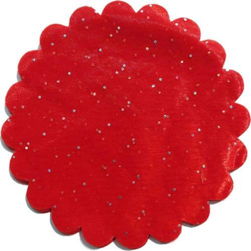 Taşlı Organze Hazır Kesilmiş Tül 22 Cm (100 Adet)  Kırmızı