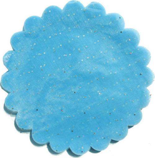 Taşlı Organze Hazır Kesilmiş Tül 22 Cm (100 Adet)  Mavi