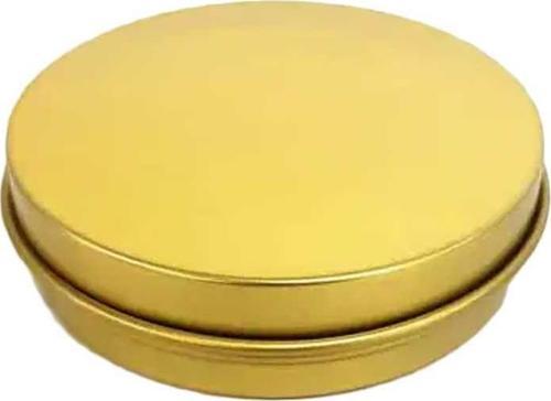 Yuvarlak Teneke Kutu Bal Ve Şeker Kutusu 7x2  CM (12 Adet)  Altın