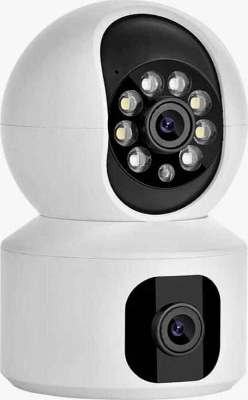 Kamera WiFi Bağlantılı Çift Kameralı Geniş Açılı Gece Görüşlü Ev Tipi Güvenlik Kamerası