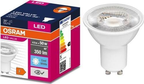 Ledvalue 4,5-5W (50W) Led Spot Ampul Gu10 Gün Işığı 4000K