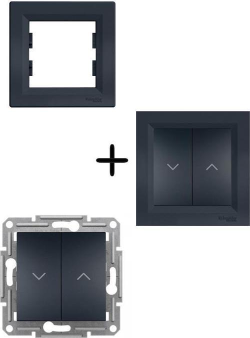 Schneider Asfora Antrasit Stor - Panjur - Jaluzi Kumanda Anahtarı