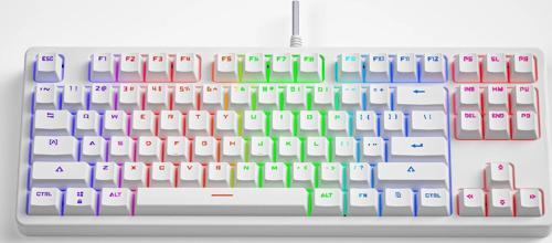 Leaven K870 Blue Switch Mekanik Gaming Oyun Klavyesi RGB 61 Key Mavi Tuş Type-C Klavye BEYAZ