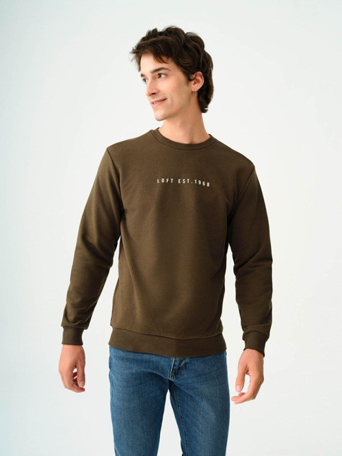 Erkek Sweatshirt Koyu Haki Lf2037100