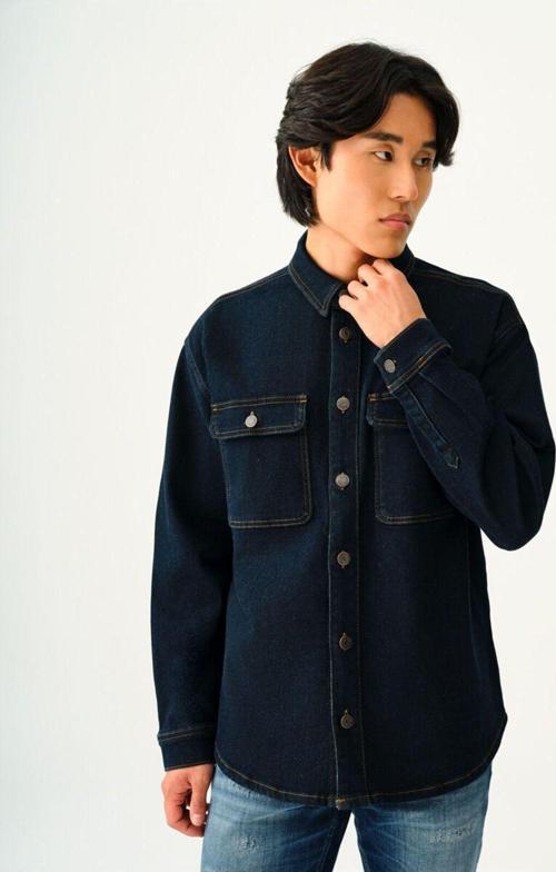 Oversize Fit Erkek Gömlek U.Kol