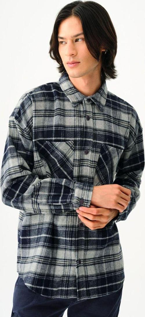 Oversize Fit Erkek Gömlek U.Kol