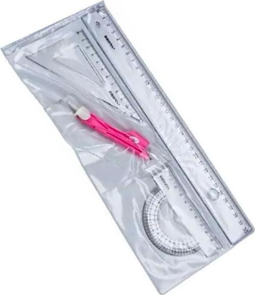 Cetvel Takımı 30 Cm 1 Paket Yıldızlar Cetvel Pergel Gönye İletki Şeffaf Çizim Takımı Pergelli Çizim Seti 4 Parça